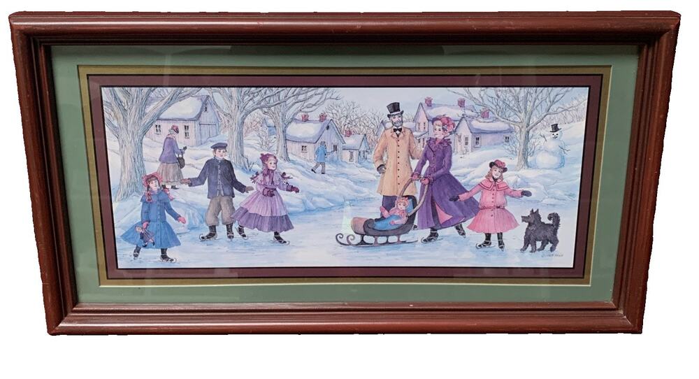 Framed Print Home Interior Artist Joan Stier Victorian Winter Scene